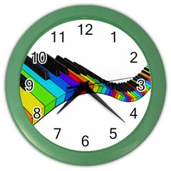 Rainbow Piano  Color Wall Clocks