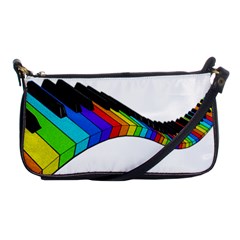 Rainbow Piano  Shoulder Clutch Bags by Valentinaart