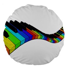 Rainbow Piano  Large 18  Premium Round Cushions by Valentinaart