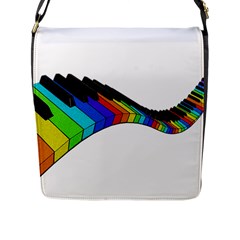 Rainbow Piano  Flap Messenger Bag (l) 