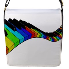 Rainbow Piano  Flap Messenger Bag (s) by Valentinaart