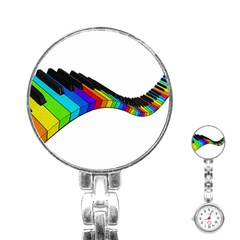 Rainbow Piano  Stainless Steel Nurses Watch by Valentinaart