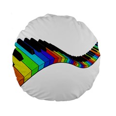 Rainbow Piano  Standard 15  Premium Flano Round Cushions by Valentinaart