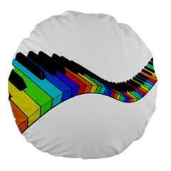 Rainbow Piano  Large 18  Premium Flano Round Cushions by Valentinaart