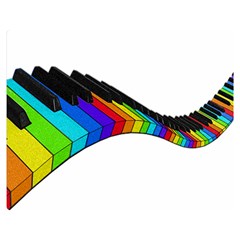 Rainbow Piano  Double Sided Flano Blanket (medium)  by Valentinaart