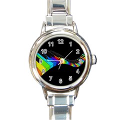 Rainbow Piano  Round Italian Charm Watch by Valentinaart