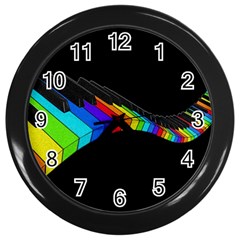 Rainbow Piano  Wall Clocks (black)