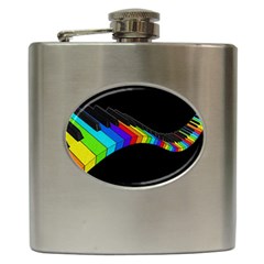 Rainbow Piano  Hip Flask (6 Oz) by Valentinaart