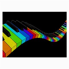 Rainbow Piano  Large Glasses Cloth (2-side) by Valentinaart