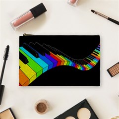 Rainbow Piano  Cosmetic Bag (medium)  by Valentinaart