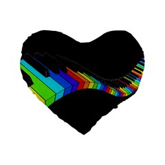 Rainbow Piano  Standard 16  Premium Heart Shape Cushions by Valentinaart