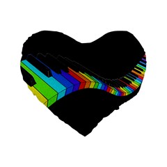 Rainbow Piano  Standard 16  Premium Flano Heart Shape Cushions by Valentinaart