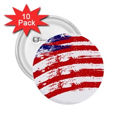 American Flag 2 25  Buttons (10 Pack)  by Valentinaart