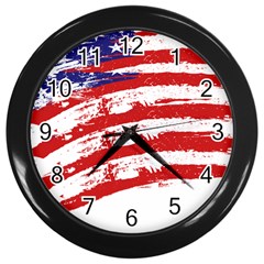 American Flag Wall Clocks (black) by Valentinaart