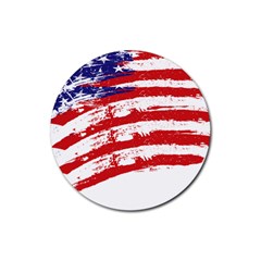 American Flag Rubber Round Coaster (4 Pack)  by Valentinaart