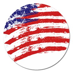 American Flag Magnet 5  (round) by Valentinaart