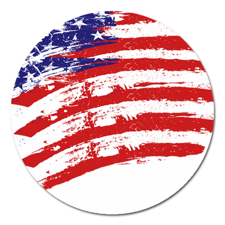 American flag Magnet 5  (Round)