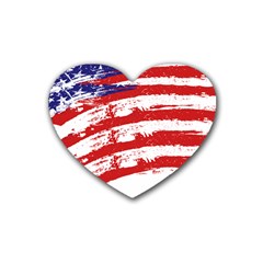 American Flag Rubber Coaster (heart)  by Valentinaart