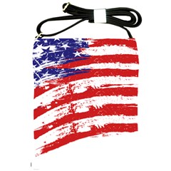 American Flag Shoulder Sling Bags by Valentinaart