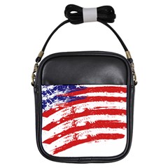 American Flag Girls Sling Bags by Valentinaart