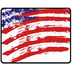 American Flag Fleece Blanket (medium)  by Valentinaart