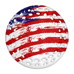 American Flag Ornament (round Filigree) by Valentinaart