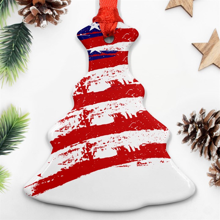 American flag Christmas Tree Ornament (Two Sides)