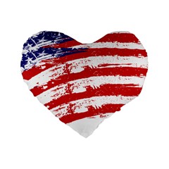 American Flag Standard 16  Premium Heart Shape Cushions by Valentinaart