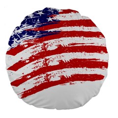 American Flag Large 18  Premium Flano Round Cushions by Valentinaart