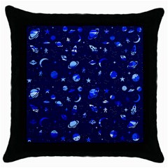 Space Pattern Throw Pillow Case (black) by ValentinaDesign