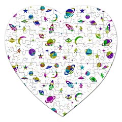 Space Pattern Jigsaw Puzzle (heart) by ValentinaDesign