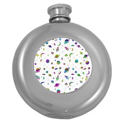 Space Pattern Round Hip Flask (5 Oz) by ValentinaDesign