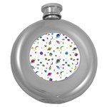 Space pattern Round Hip Flask (5 oz) Front