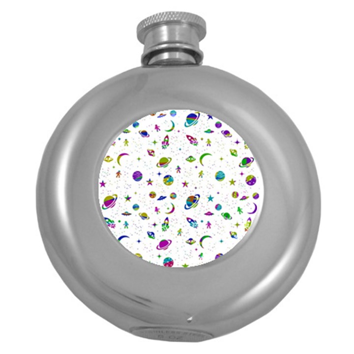 Space pattern Round Hip Flask (5 oz)