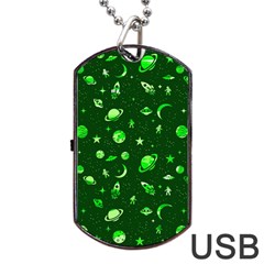 Space Pattern Dog Tag Usb Flash (one Side) by ValentinaDesign