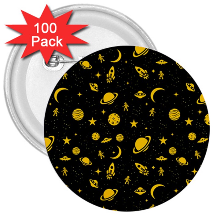 Space pattern 3  Buttons (100 pack) 