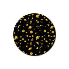 Space Pattern Rubber Round Coaster (4 Pack)  by ValentinaDesign