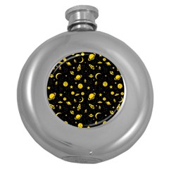 Space Pattern Round Hip Flask (5 Oz) by ValentinaDesign