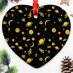 Space Pattern Heart Ornament (two Sides) by ValentinaDesign