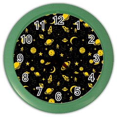 Space Pattern Color Wall Clocks by ValentinaDesign