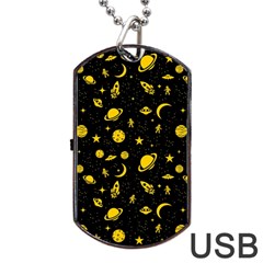 Space Pattern Dog Tag Usb Flash (one Side) by ValentinaDesign