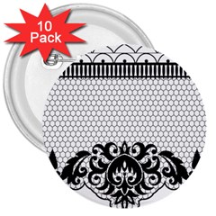 Transparent Lace Decoration 3  Buttons (10 Pack)  by Nexatart