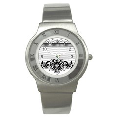 Transparent Lace Decoration Stainless Steel Watch by Nexatart