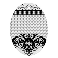 Transparent Lace Decoration Oval Ornament (two Sides) by Nexatart