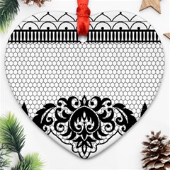 Transparent Lace Decoration Heart Ornament (two Sides) by Nexatart