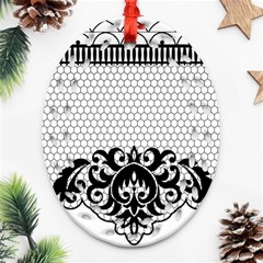 Transparent Lace Decoration Oval Filigree Ornament (two Sides) by Nexatart