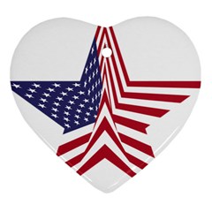 A Star With An American Flag Pattern Ornament (heart) by Nexatart