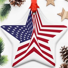 A Star With An American Flag Pattern Ornament (star) by Nexatart