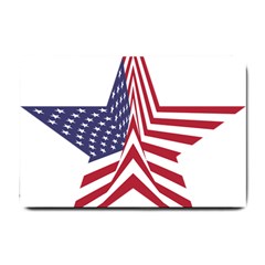 A Star With An American Flag Pattern Small Doormat  by Nexatart