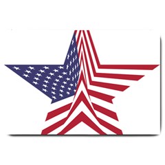 A Star With An American Flag Pattern Large Doormat  by Nexatart